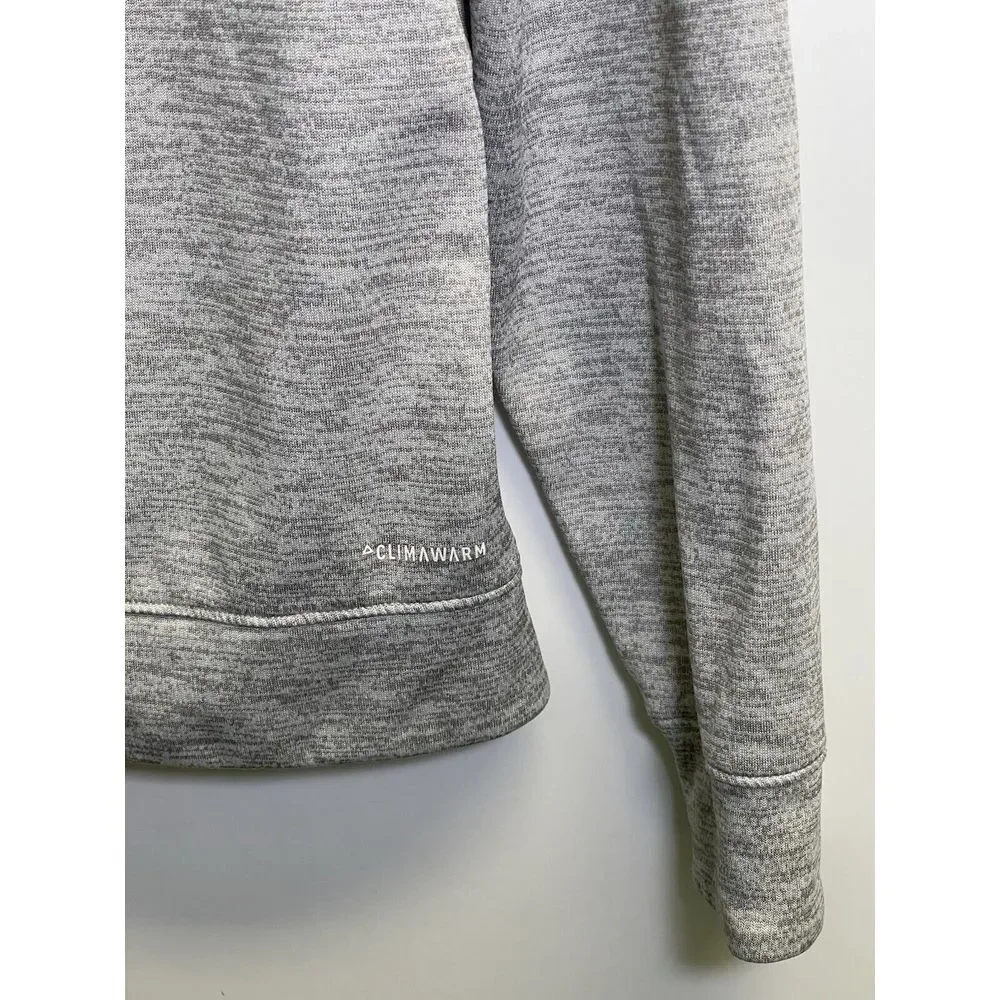 Adidas Hoodie Men's Size Small Heather Gray Sweatshirt Climawarm Pullover Pocket